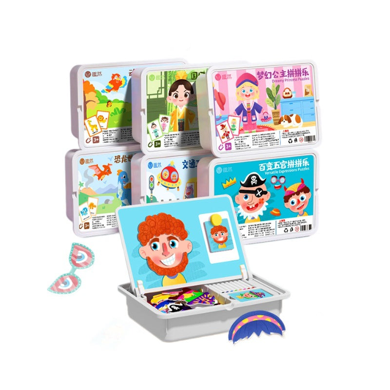 💥New Arrivals 50% Off-Magnetic Puzzles Face Dress Up Travel Game Double Side Preschool Educational Learning Toy for Kids