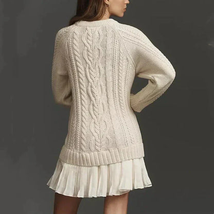 💗Seasonal Sale: 50% Off💗Women's Cable-Knit Mini Sweater Dress