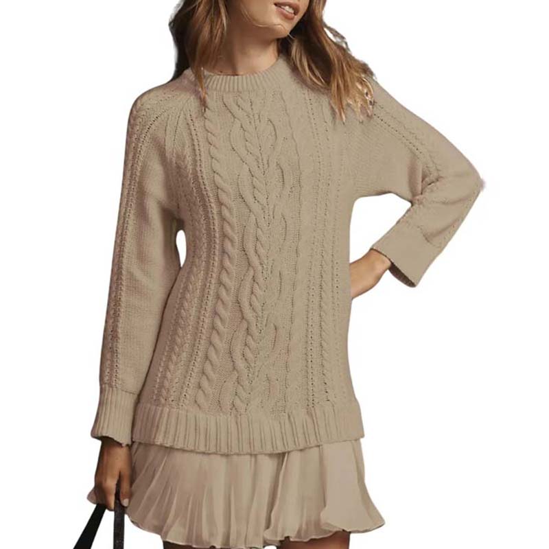 💗Seasonal Sale: 50% Off💗Women's Cable-Knit Mini Sweater Dress