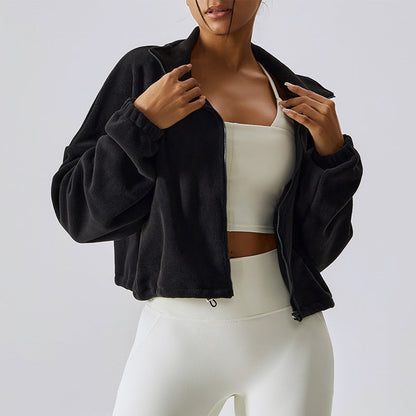 Casual Fuzzy Stand Collar Jacket