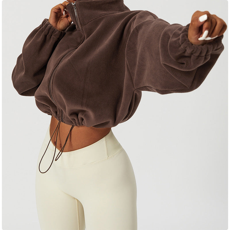 Casual Fuzzy Stand Collar Jacket