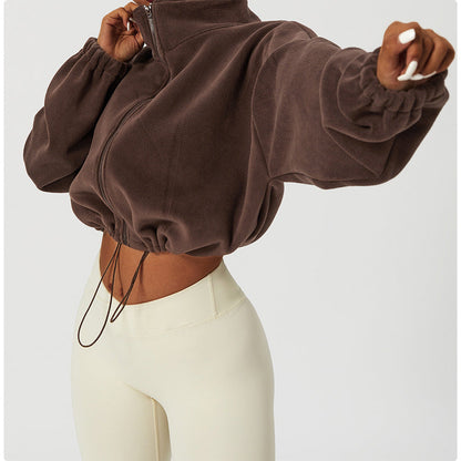 Casual Fuzzy Stand Collar Jacket