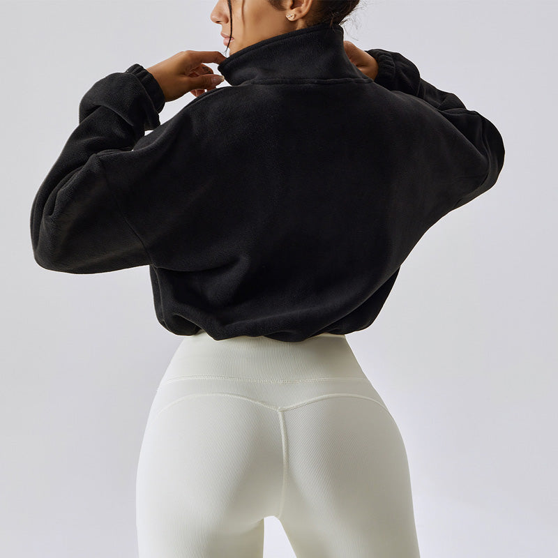 Casual Fuzzy Stand Collar Jacket