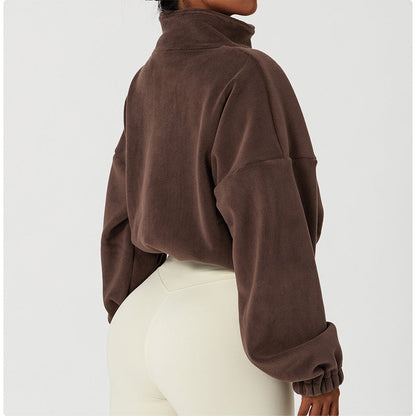 Casual Fuzzy Stand Collar Jacket