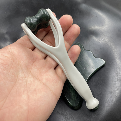 Natural Stone Massage Set: Scraping Board, Finger Clip & Egg-Shaped Massager