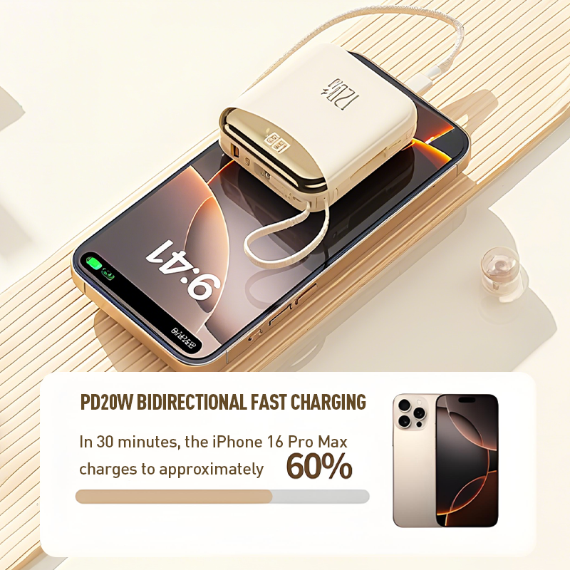 120W Super Fast Charging Power Bank with Cables