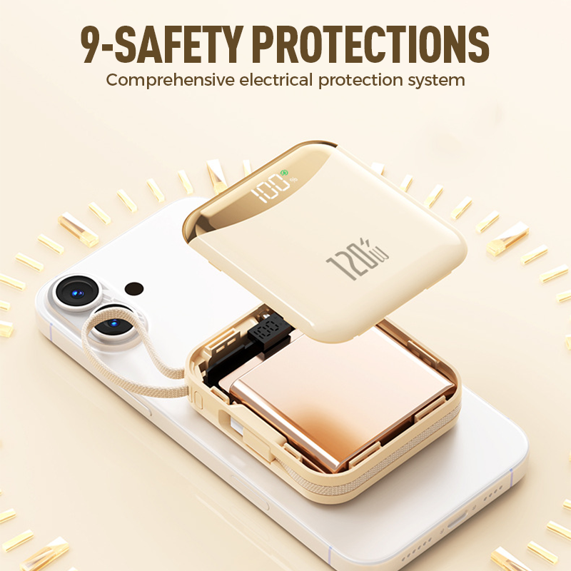 120W Super Fast Charging Power Bank with Cables
