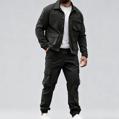 🔥New arrivals offer-Men’s Retro Jacket & Cargo Pants 2-Piece Set