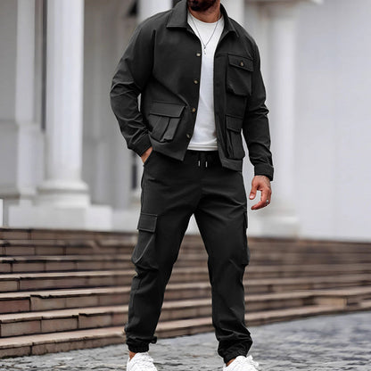 🔥New arrivals offer-Men’s Retro Jacket & Cargo Pants 2-Piece Set