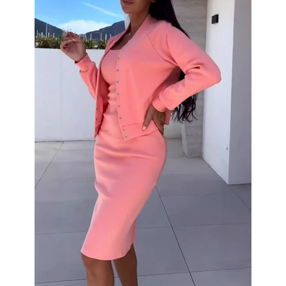 🔥Limited-time offer-Spaghetti Strap Bodycon Dress & Jacket Set