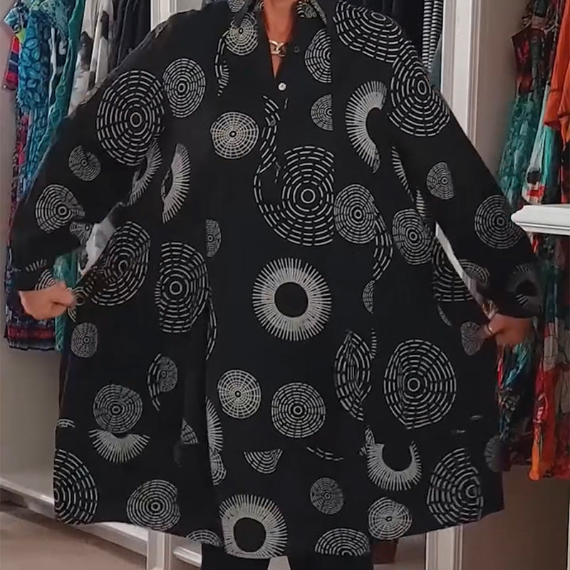 💥New arrivals now 50% off-Elegant Printed Long Sleeve Dress
