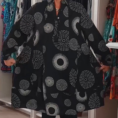 💥New arrivals now 50% off-Elegant Printed Long Sleeve Dress