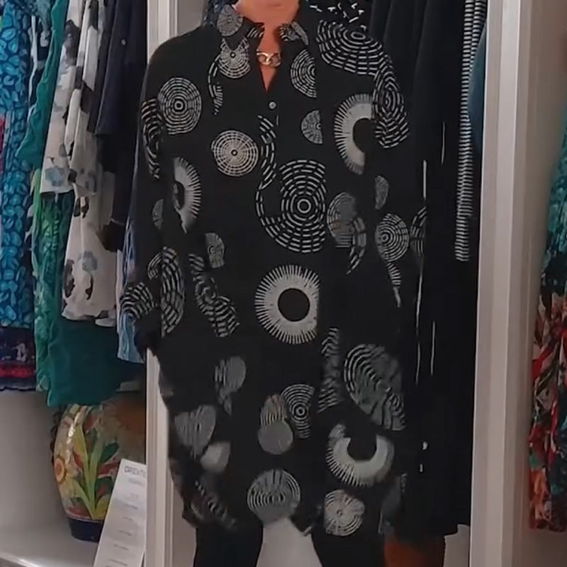 💥New arrivals now 50% off-Elegant Printed Long Sleeve Dress