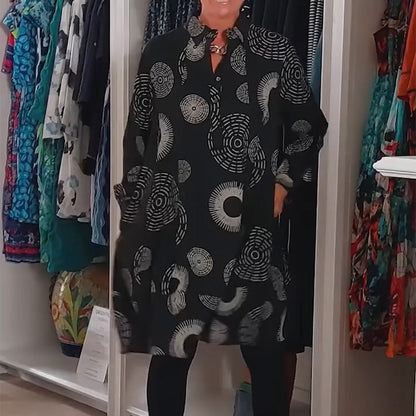 💥New arrivals now 50% off-Elegant Printed Long Sleeve Dress