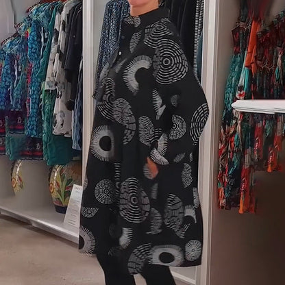 💥New arrivals now 50% off-Elegant Printed Long Sleeve Dress