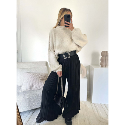 Women's Warm Mock Neck Loose Fit Sweater