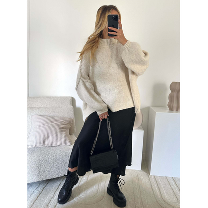 Women's Warm Mock Neck Loose Fit Sweater