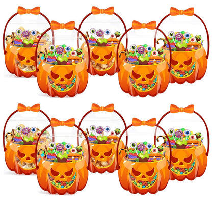 👻Halloween Bestsellers-Halloween Transparent Pumpkin Favor Bags