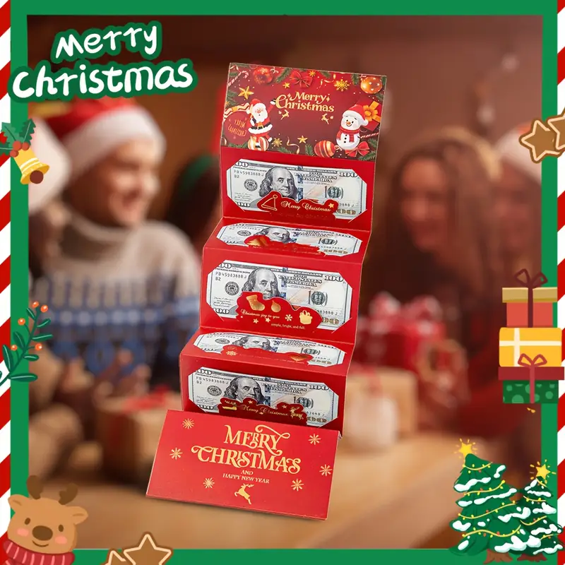 🎁🎄Christmas Sale - BUY 1 GET 1 FREE⭐Christmas Cash Envelope with Money Clip