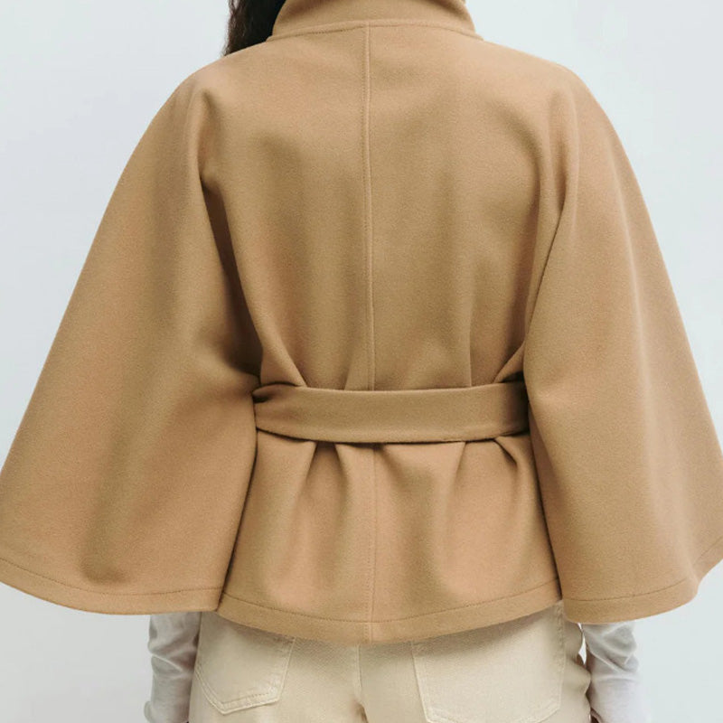 🍁Autumn Special-Sale 60% off - Women's Stand Collar Shawl Coat (with Belt)🧶Chic, Comfortable & Made for Every Occasion