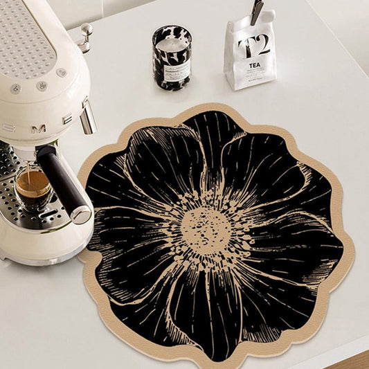 Flower-Shaped Dish Drying Mat for Kitchen Counter