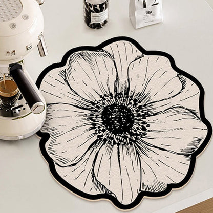 Flower-Shaped Dish Drying Mat for Kitchen Counter