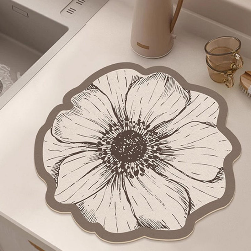 Flower-Shaped Dish Drying Mat for Kitchen Counter