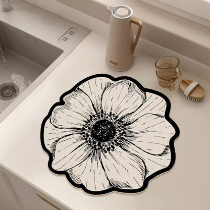 Flower-Shaped Dish Drying Mat for Kitchen Counter