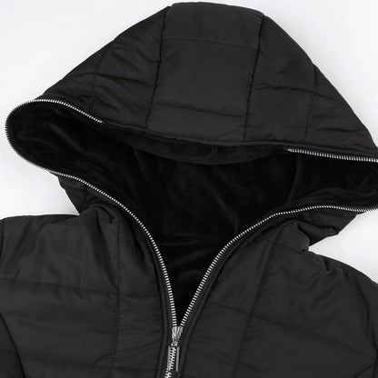 ❄️LAST DAY PROMOTION - 50%OFF 💖 Women's Hooded Mid-Length Winter Coat with Plush Lining