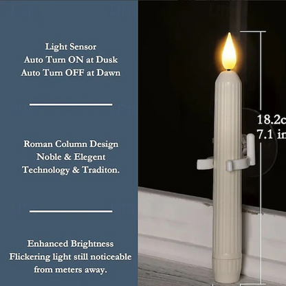 Led Taper Candles With Sensor & Suction Cup