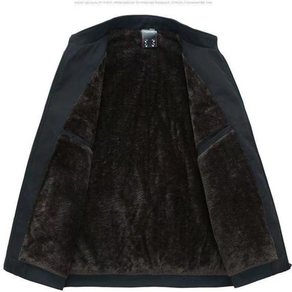 Men's Solid Color Zip Up Warm Jacket
