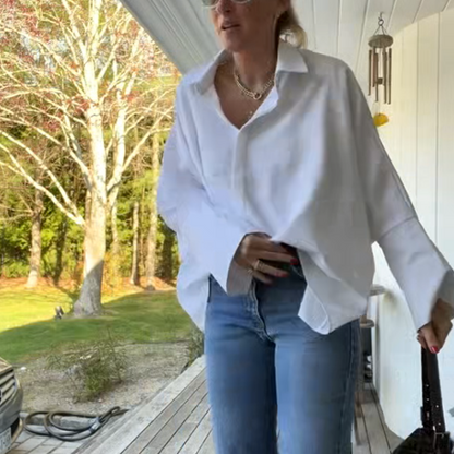 Women's Flared Hem Lapel Shirt