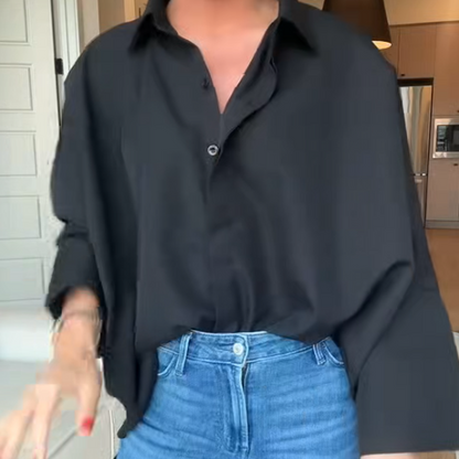 Women's Flared Hem Lapel Shirt