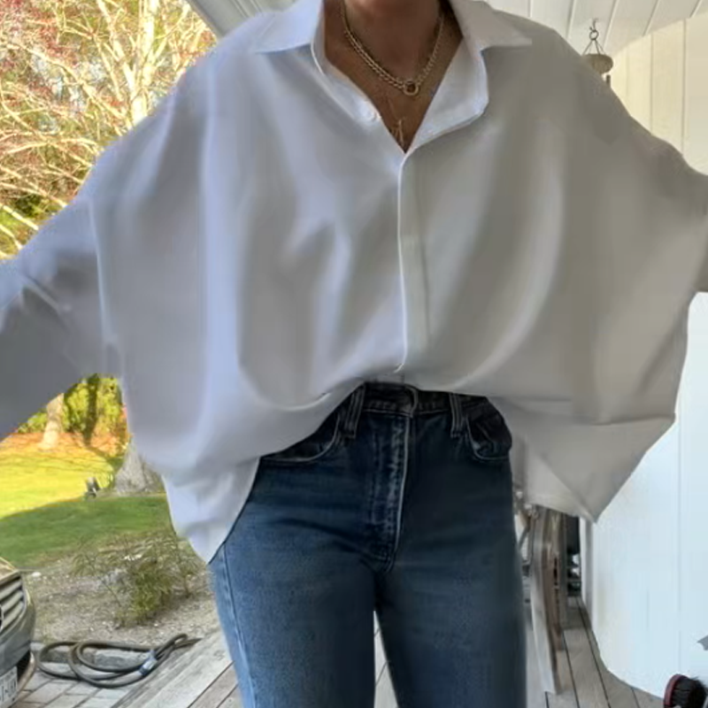 Women's Flared Hem Lapel Shirt
