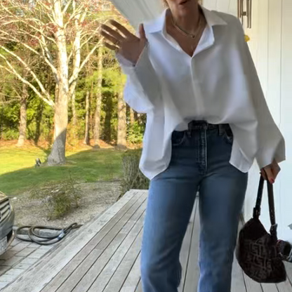 Women's Flared Hem Lapel Shirt