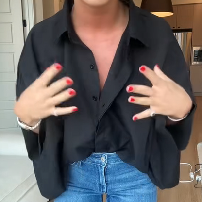 Women's Flared Hem Lapel Shirt