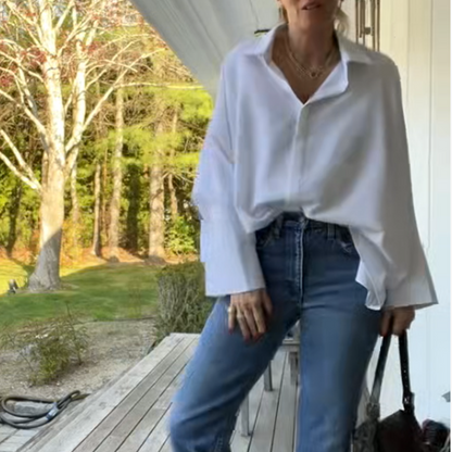 Women's Flared Hem Lapel Shirt