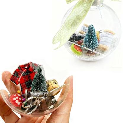 🎄 50% OFF NOW! ✨ Holiday Sewing Snow Globe - DIY Craft Ornament with Glitter & Mini Figures, Festive Decor for Tree or Gift 🧵📦