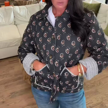 Women's Printed Warm Cotton Jacket