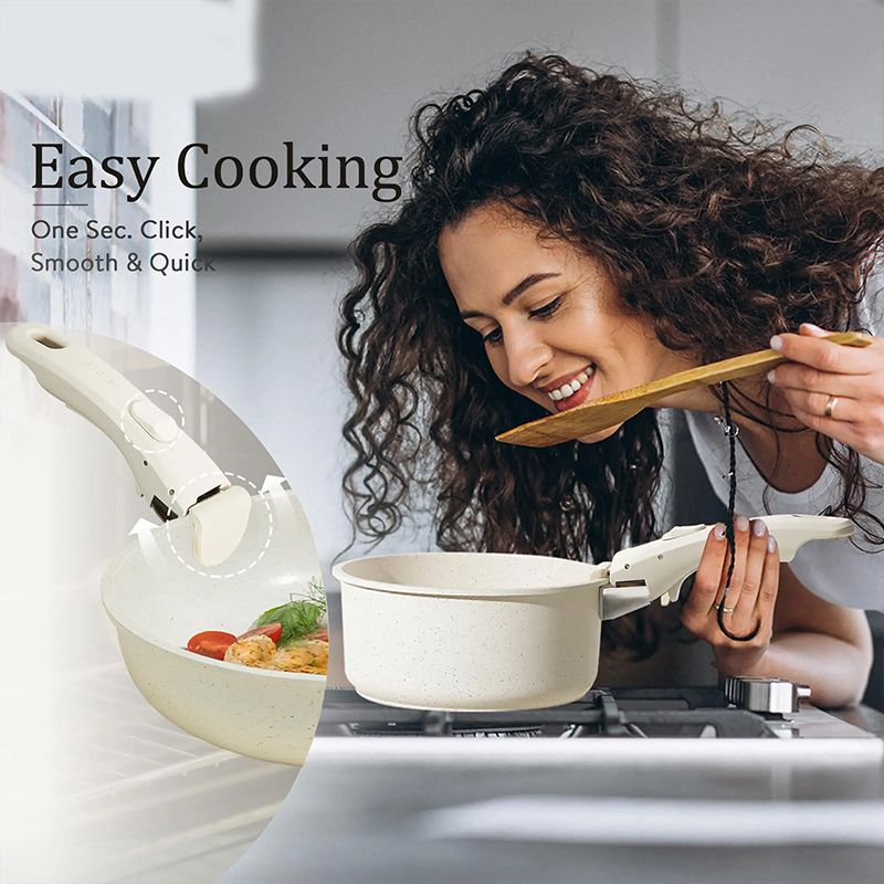 ⏳Time-limited Special⏰Non-stick Cookware Set with Removable Handle - Oven Safe