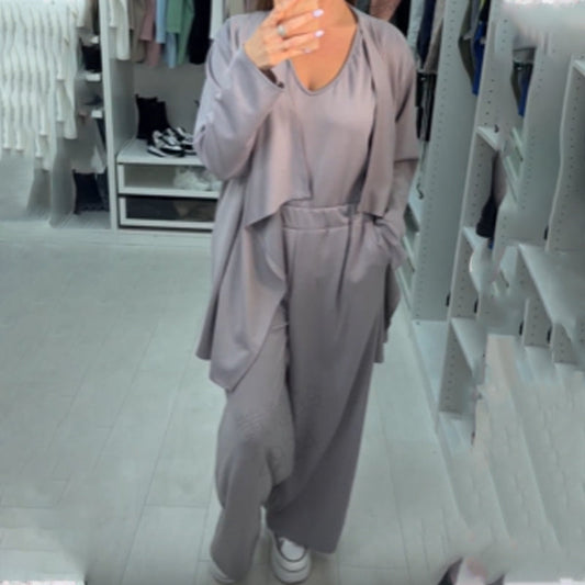 🔥Limited-time offer-Women's Solid Color 3-Piece Set