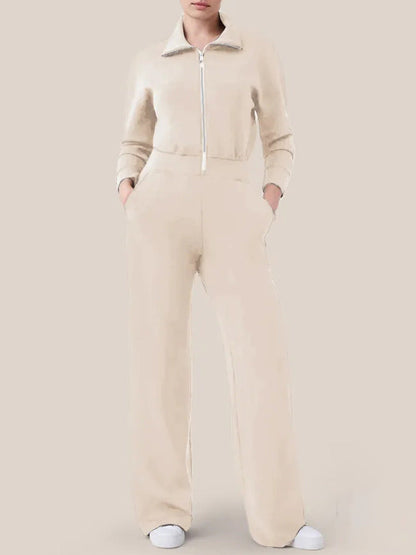 Long Sleeve Wide Leg Jumpsuit
