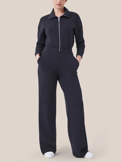 Long Sleeve Wide Leg Jumpsuit