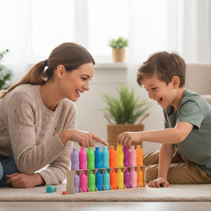 Rainbow Bottle Color Matching Game Toy Set