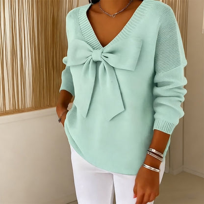🔥Limited-time offer-Women’s V Neck Bow Sweater
