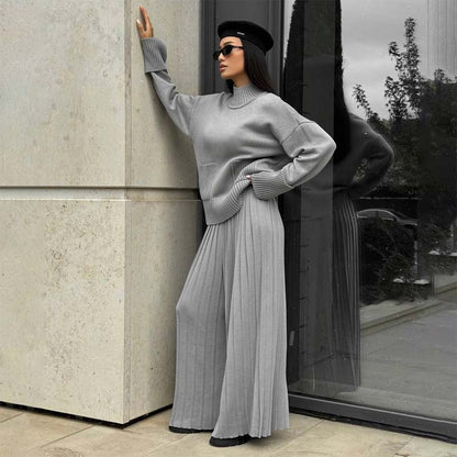 🔥Limited-time offer: 50% off-Women's Elegant High-Neck Knit Set