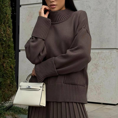 🔥Limited-time offer: 50% off-Women's Elegant High-Neck Knit Set