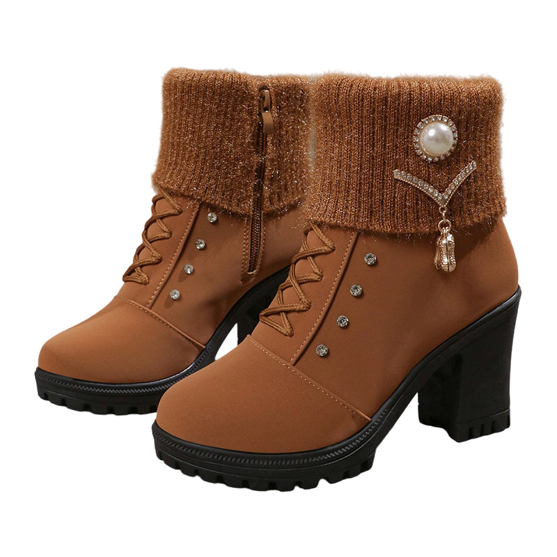 🔥Limited stock available 50% OFF🔥Women's Thick Warm Chunky Heel Boots👢