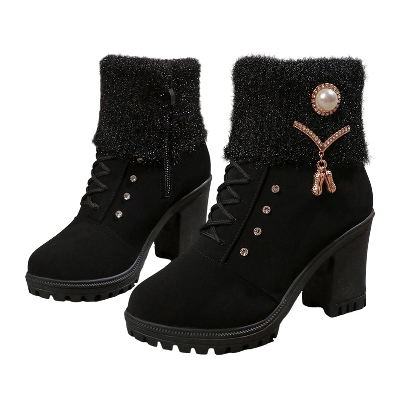 🔥Limited stock available 50% OFF🔥Women's Thick Warm Chunky Heel Boots👢