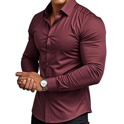 🔥LAST DAY SALE 50% OFF🔥Men's Solid Color Lapel Long Sleeve Button-Down Shirts